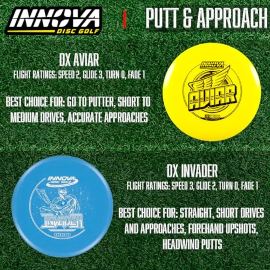 Set 10 Pack Disc Golf Starter Set for Beginners with Disc Golf Drivers Mid-Ranges Disc Golf Putters Disc Golf Starter Kit