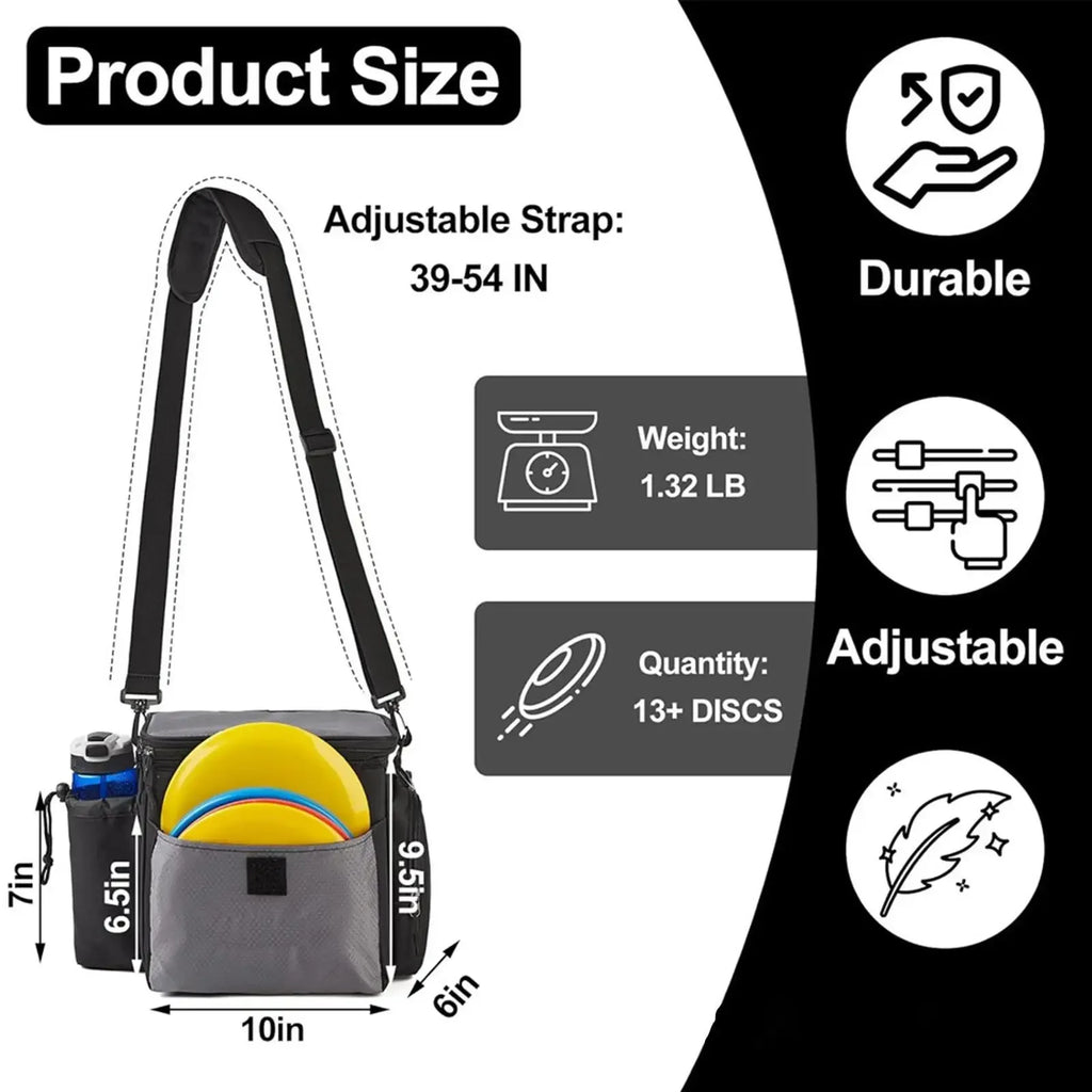 Disc Golf Beginner Bag, Starter Set Satchel with Shoulder Strap, Disc Carrier for Sports New Players