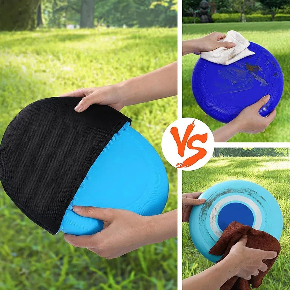Flying Disc Cleaning Tool with Microfiber Cloth and Clip Flying Disc Golf Towel Accessories Golf Cleaning Bag for Drying Discs