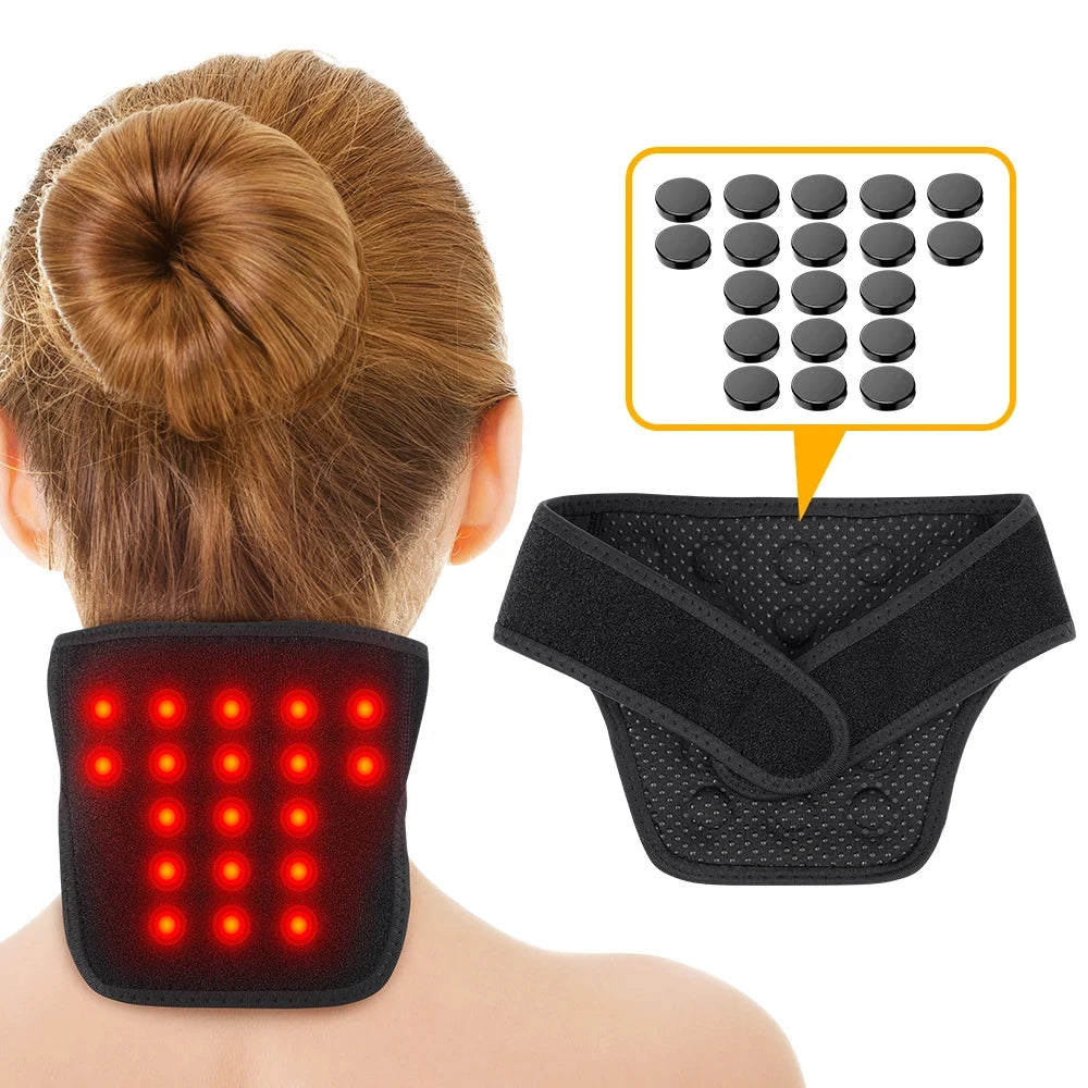 Magnetic Self Heating Pad Strap for Neck Pain and Migraine Headaches