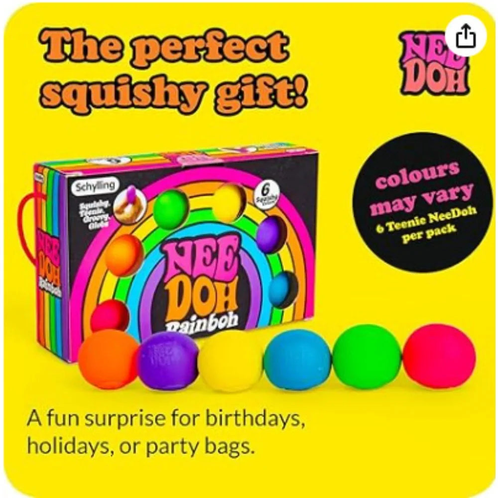 Needoh Rainbow Teenie Stress Ball Fidget Toys