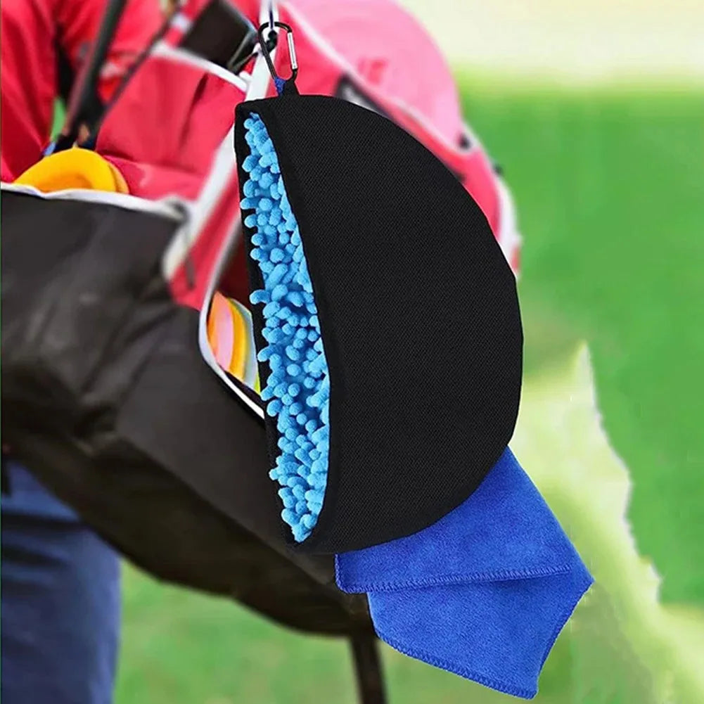 Flying Disc Cleaning Tool with Microfiber Cloth and Clip Flying Disc Golf Towel Accessories Golf Cleaning Bag for Drying Discs