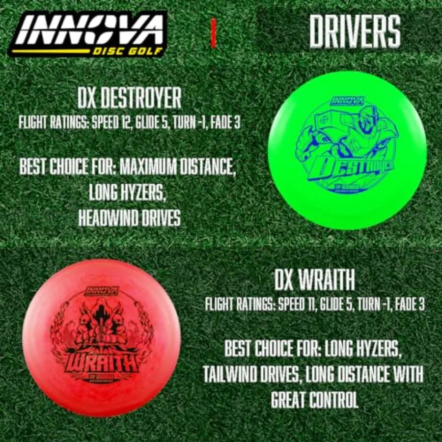 Set 10 Pack Disc Golf Starter Set for Beginners with Disc Golf Drivers Mid-Ranges Disc Golf Putters Disc Golf Starter Kit