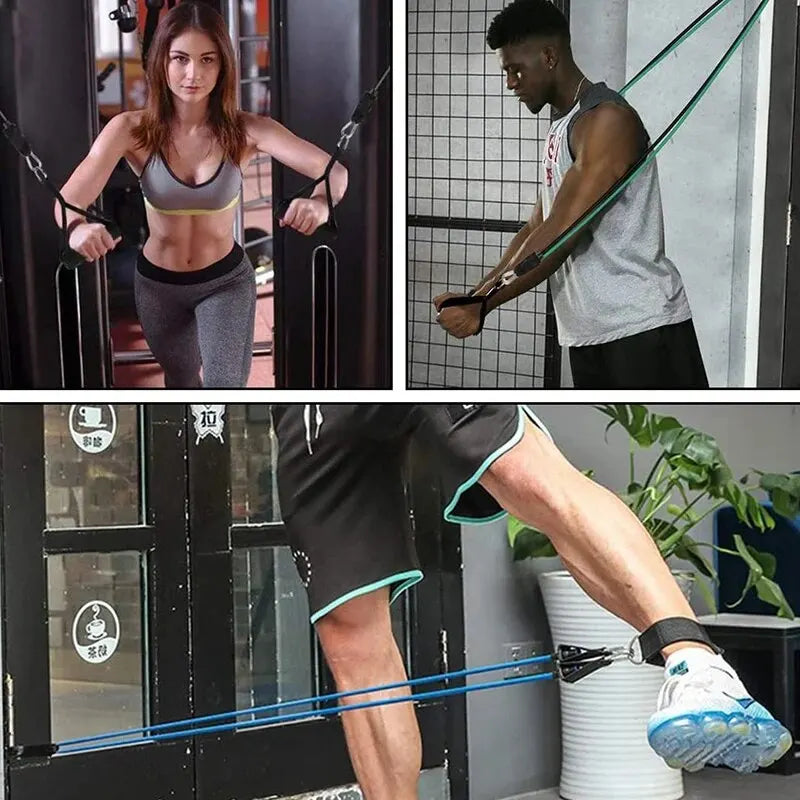 Resistance Bands With Handles, Exercise Bands, Workout Bands With Handles For Men Women, Strength Training Equipment At HomeJ