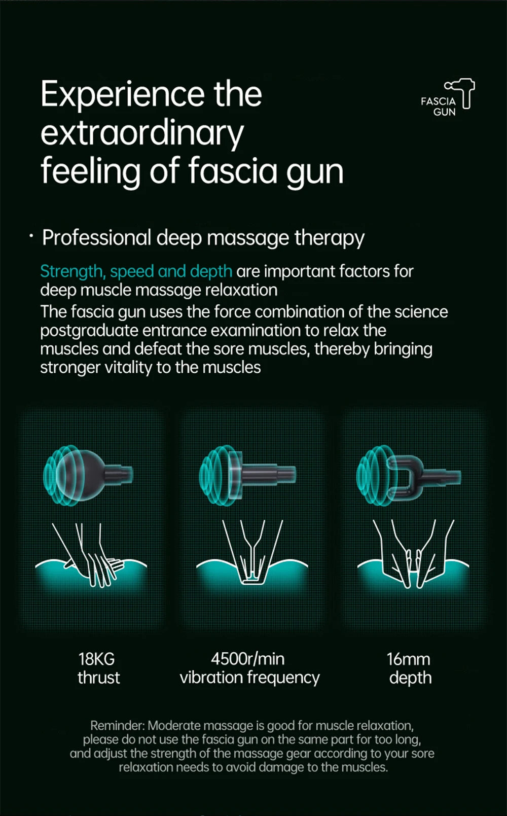 99 Level Massage Gun Fascia Deep Muscle Relax Body Neck Massager Electric Fitness Equipment Noise Reduction Male Female