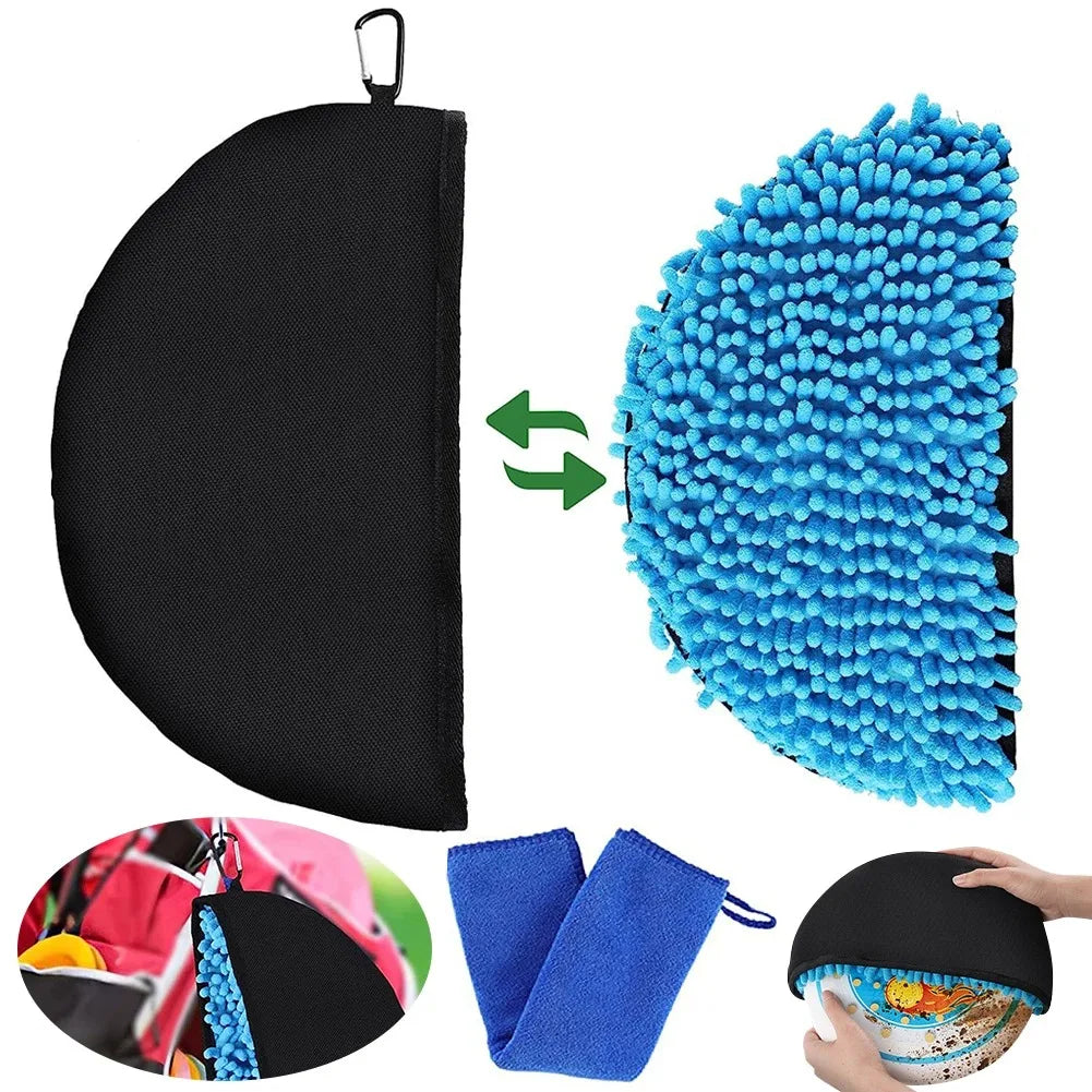 Flying Disc Cleaning Tool with Microfiber Cloth and Clip Flying Disc Golf Towel Accessories Golf Cleaning Bag for Drying Discs