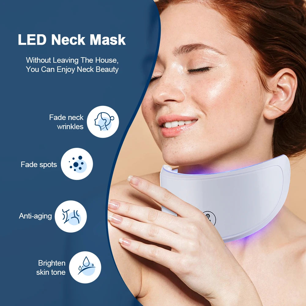 7 Colors Led Facial Mask With Neck Red Light Therapy Mask For Skin