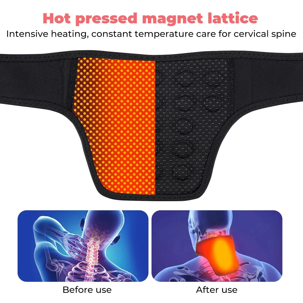 Magnetic Self Heating Pad Strap for Neck Pain and Migraine Headaches