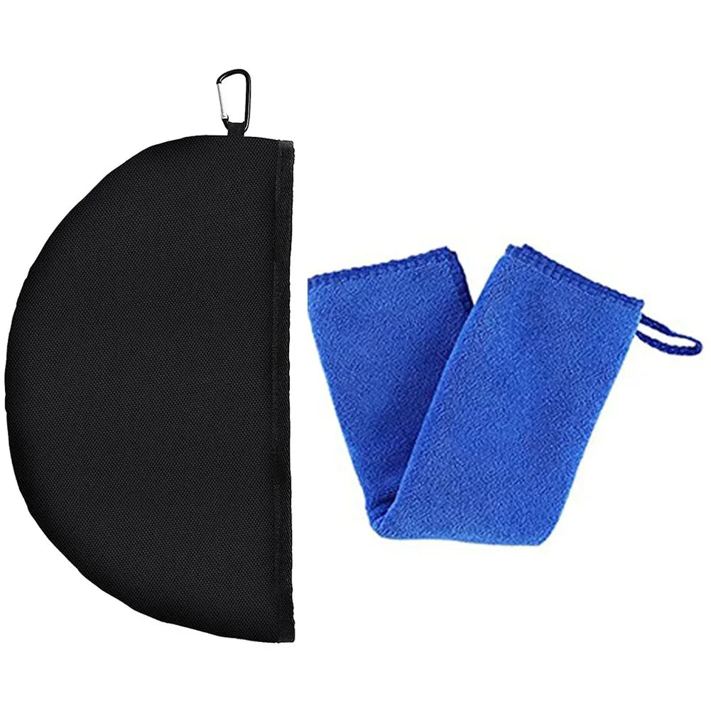Flying Disc Cleaning Tool with Microfiber Cloth and Clip Flying Disc Golf Towel Accessories Golf Cleaning Bag for Drying Discs