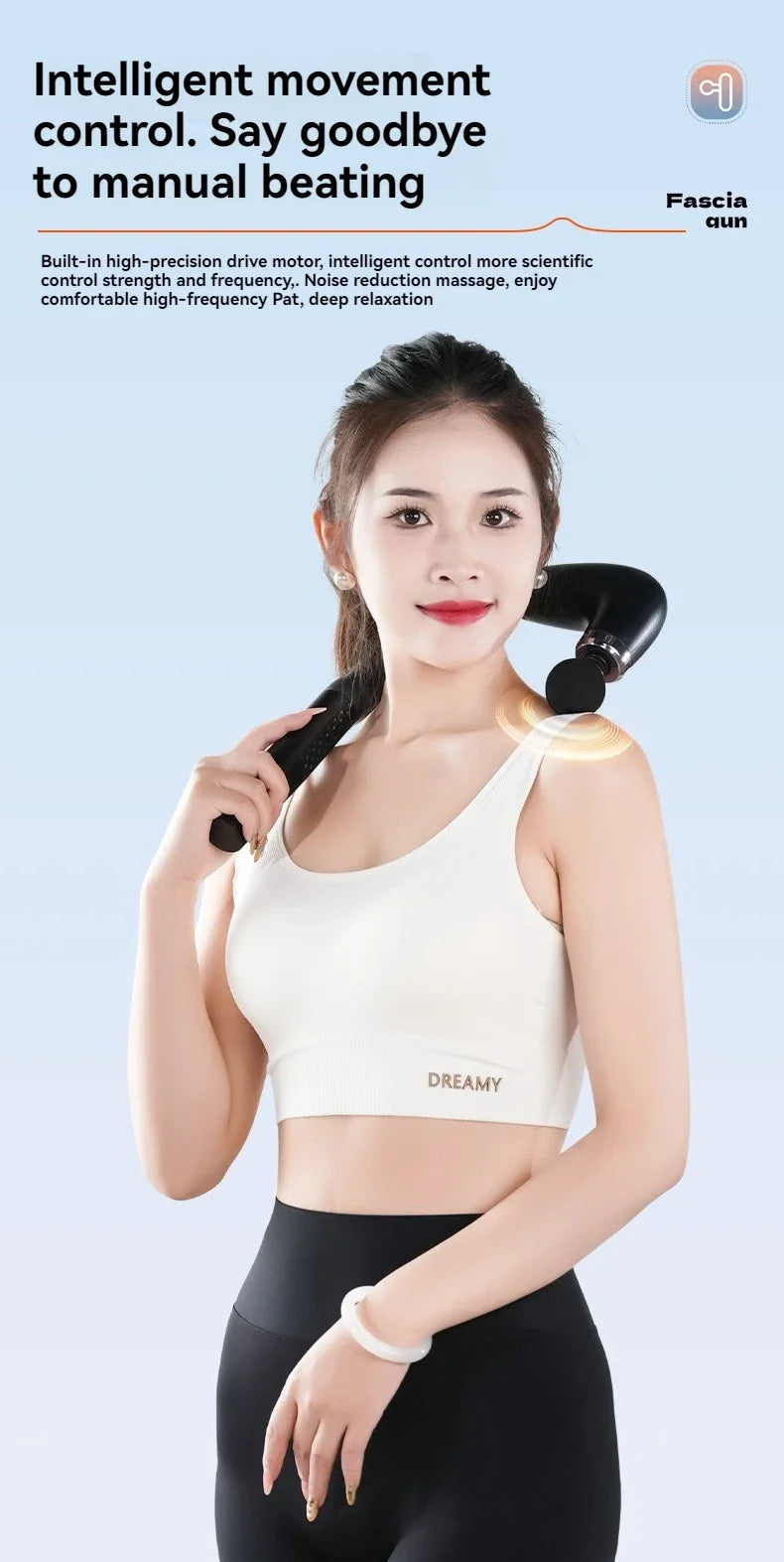 2025 New Smart Fascia Gun Electric Massager Massage Hammer Electric Fascia Gun Home Handheld Hammer Back Artifact Christmas Gift