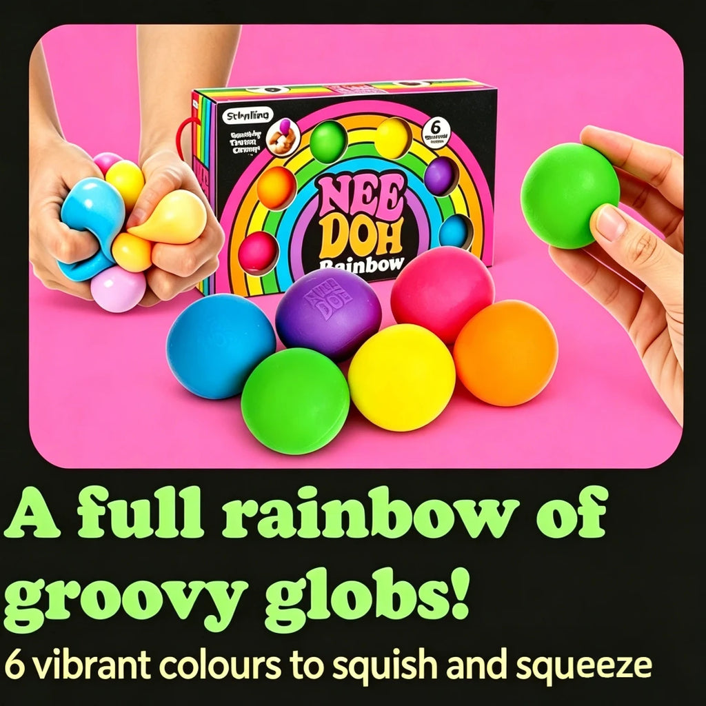 Needoh Rainbow Teenie Stress Ball Fidget Toys